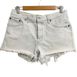 Levi’s 501 Button Fly Love Thing Light Wash Cut Off Denim Shorts